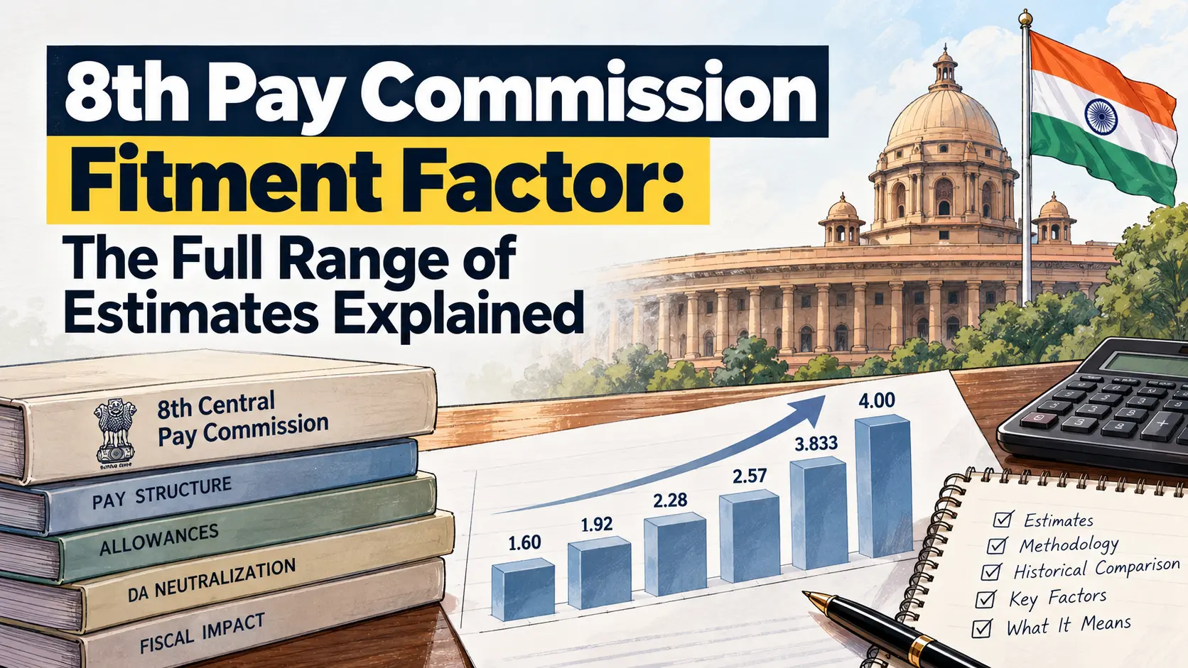 8th Pay Commission Fitment Factor: The Full Range of Estimates Explained
