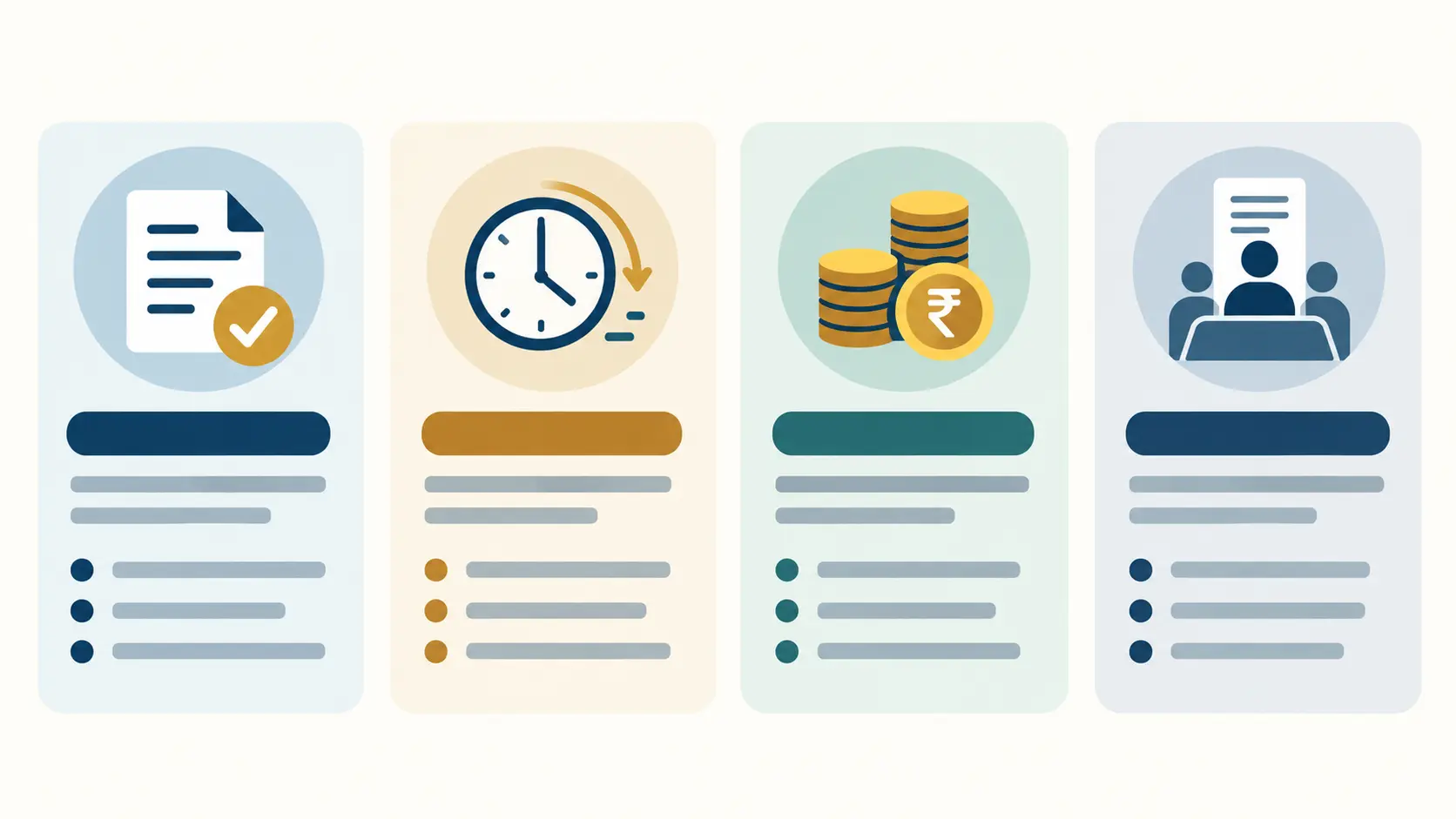 Four-card comparison graphic showing different approaches Nagaland, Assam, Meghalaya, and Karnataka took to their most recent pay commission rollout